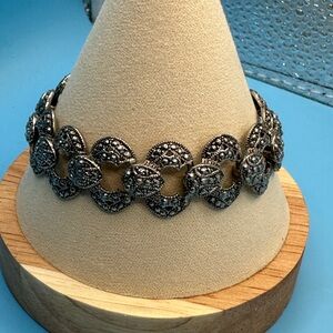 Vintage Marcasite Sterling Silver Bracelet